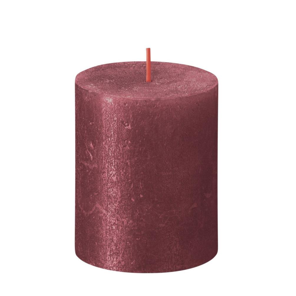 Bolsius Red Rustic Shimmer Metallic Pillar Candle 8cm x 7cm £5.39